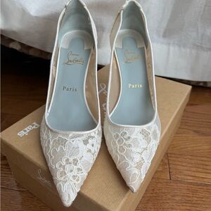 Christian Louboutin Lace Pointed Toe Heels